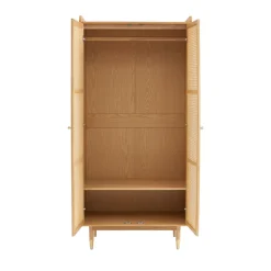 BOMBONG Armoire 2 portes en bois et cannage