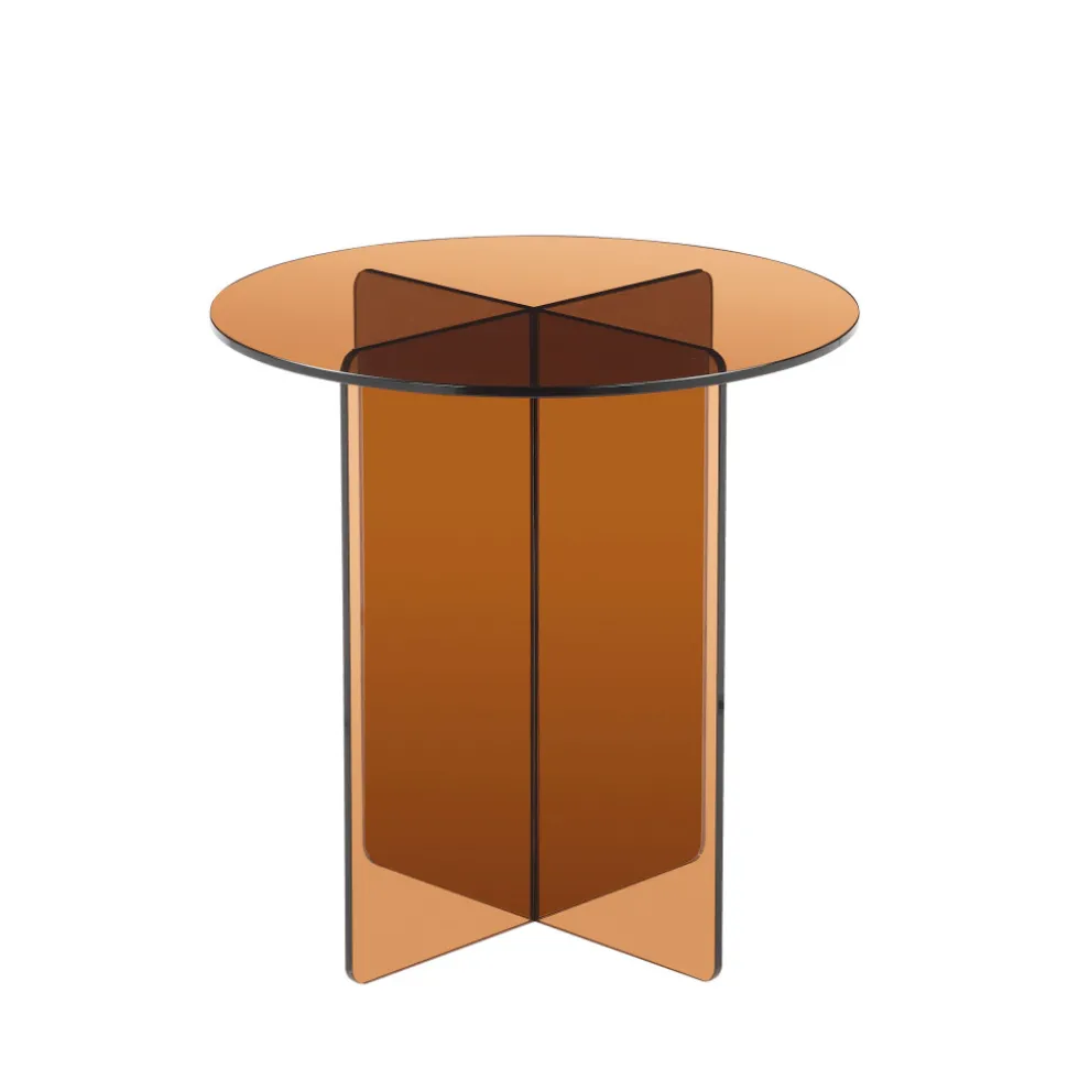 BOSTON Table d'appoint ronde en verre ø45cm
