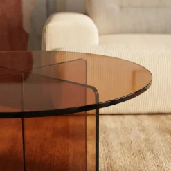 BOSTON Table d'appoint ronde en verre ø45cm