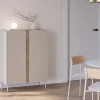 BOXY Buffet 2 portes en bois et métal H120cm