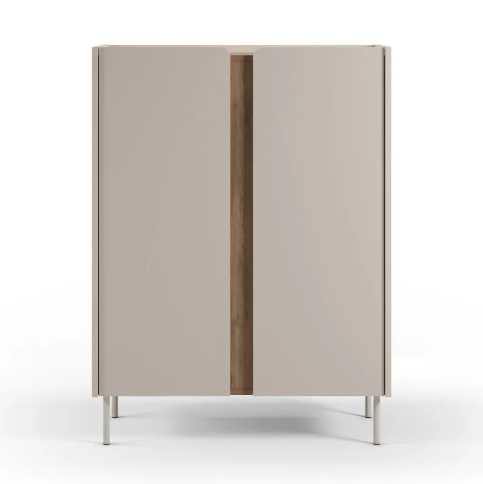BOXY Buffet 2 portes en bois et métal H120cm