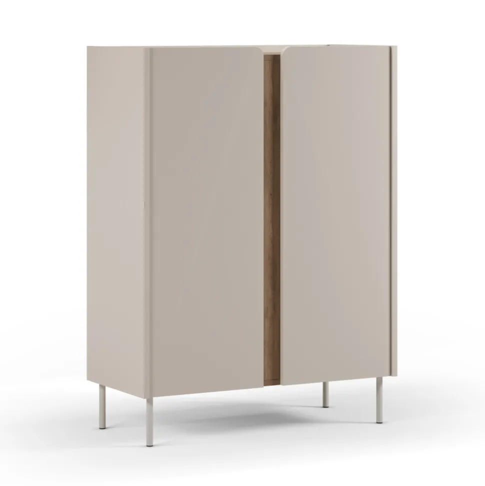 BOXY Buffet 2 portes en bois et métal H120cm