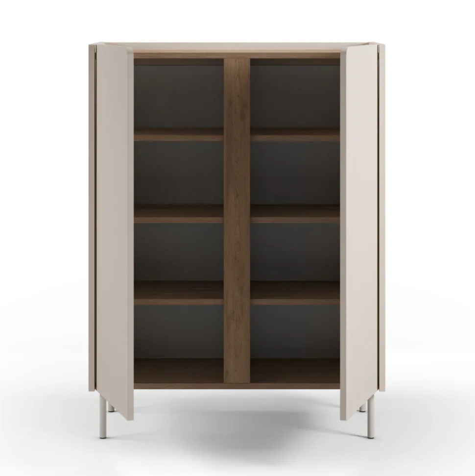 BOXY Buffet 2 portes en bois et métal H120cm