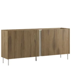 BOXY Buffet 4 portes en bois et effet travertin L180cm