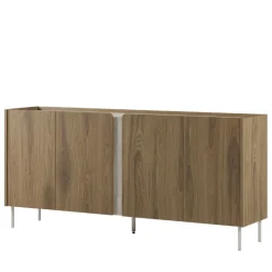 BOXY Buffet 4 portes en bois et effet travertin L180cm