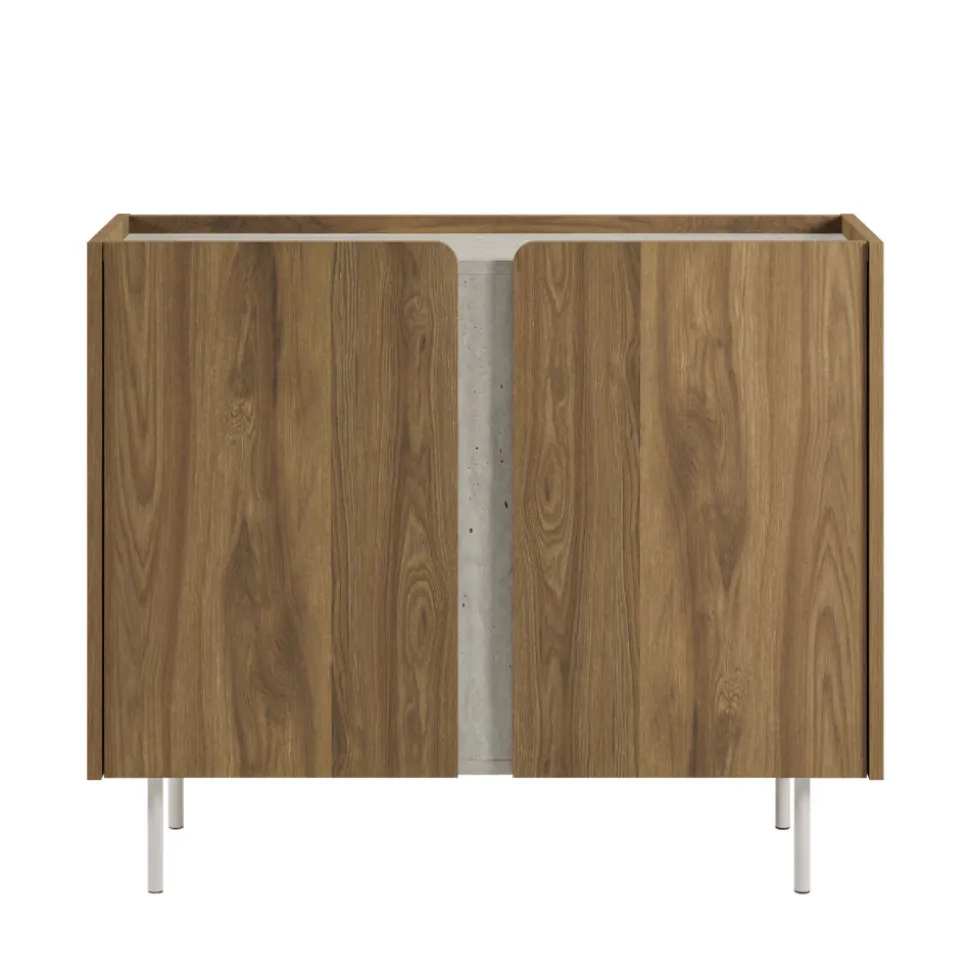 BOXY Buffet 2 portes en bois et métal L100cm