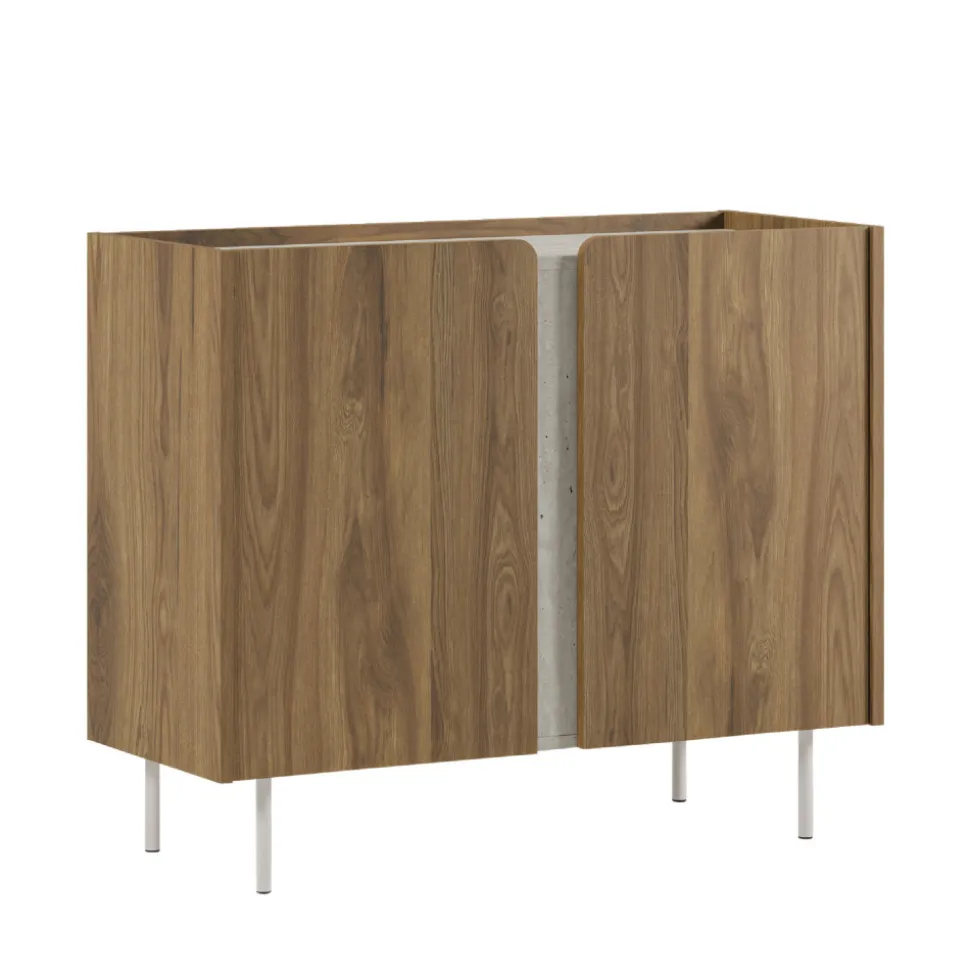 BOXY Buffet 2 portes en bois et métal L100cm