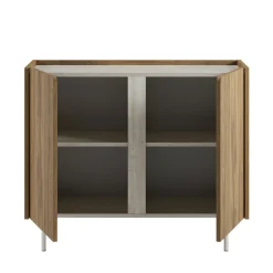BOXY Buffet 2 portes en bois et métal L100cm