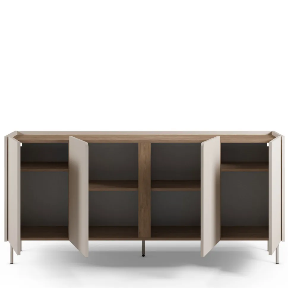 BOXY Buffet 4 portes en bois et métal L180cm