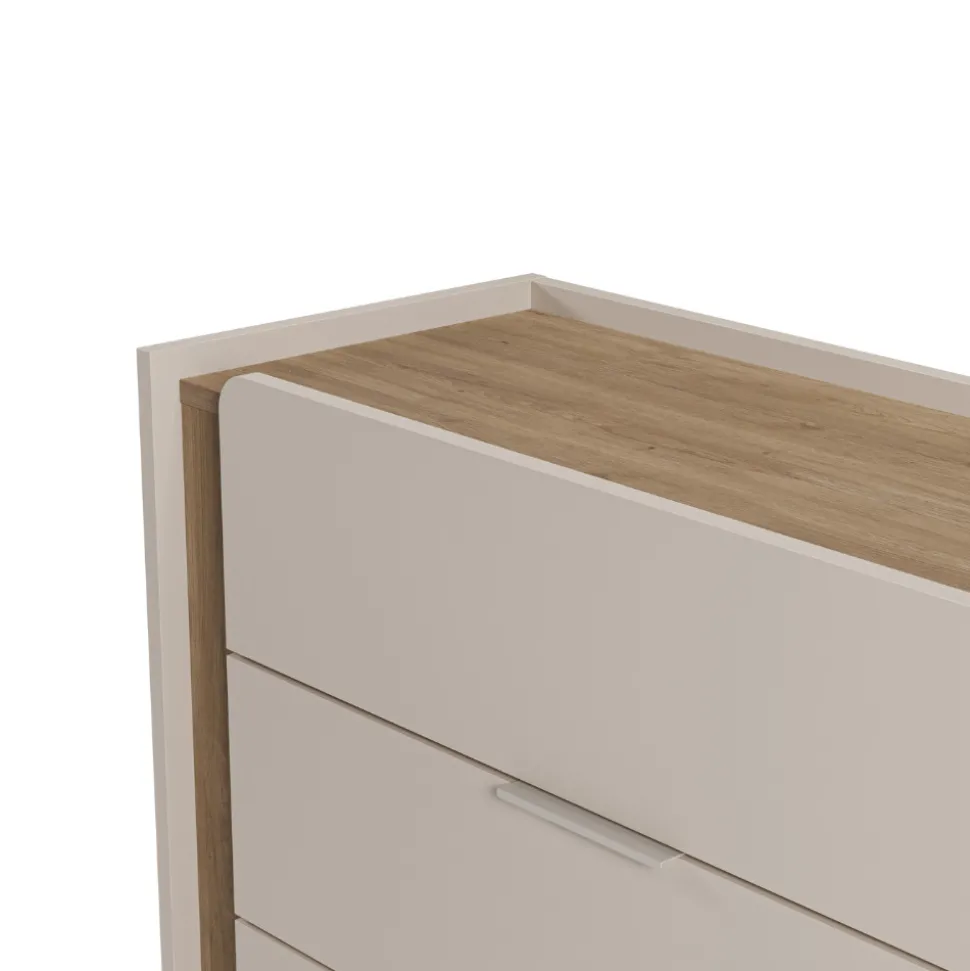 BOXY Commode 3 tiroirs en bois et métal