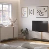 BOXY Meuble TV 3 portes en bois et métal L140cm