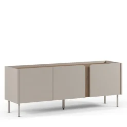 BOXY Meuble TV 3 portes en bois et métal L140cm