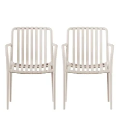 BRANO Lot de 2 fauteuils de jardin en résine