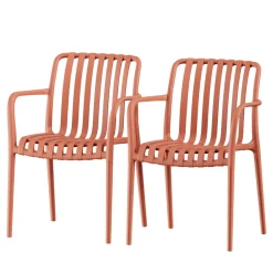 BRANO Lot de 2 fauteuils de jardin en résine