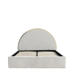 BRIE Lit coffre en tissu avec rangements intégrés 140x190cm