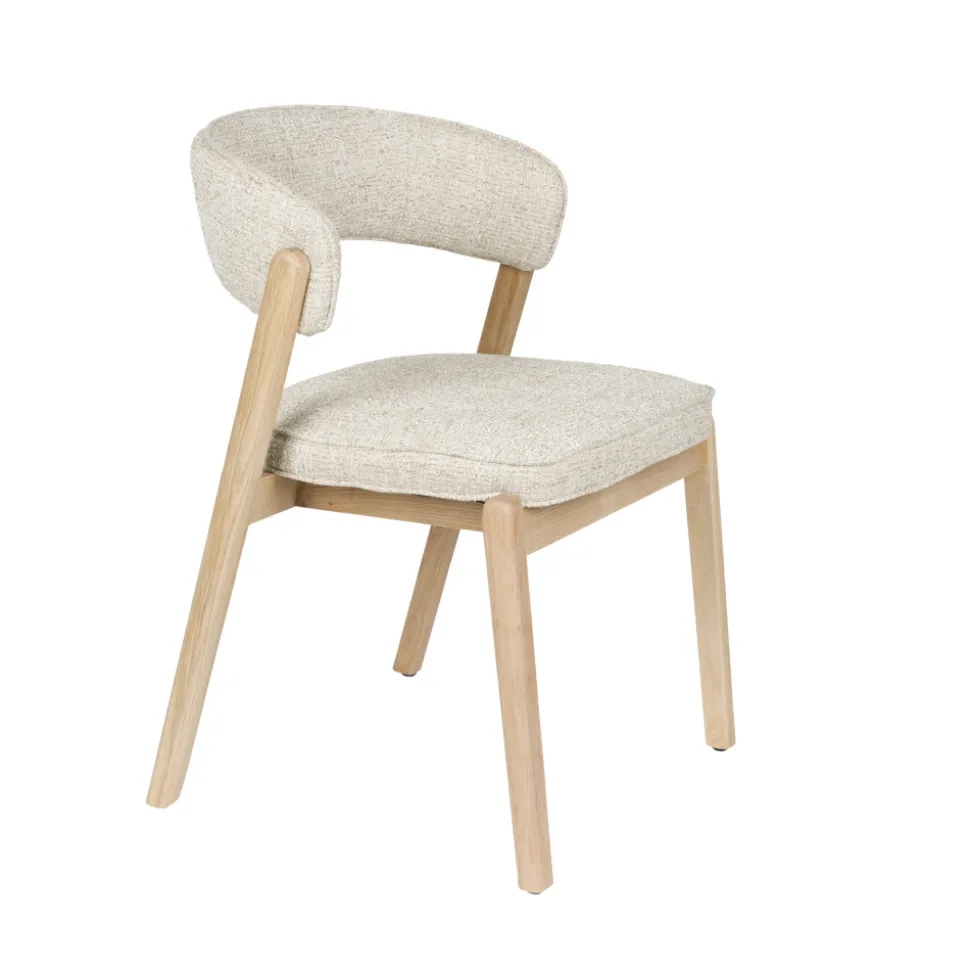 BRIGHT Lot de 2 chaises en tissu et bois