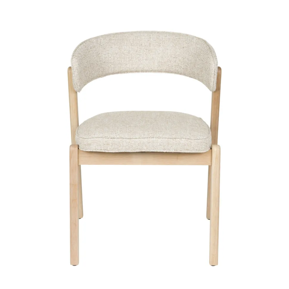 BRIGHT Lot de 2 chaises en tissu et bois