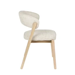 BRIGHT Lot de 2 chaises en tissu et bois