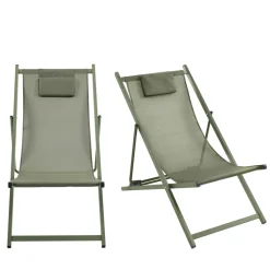 BRISA Lot de 2 chiliennes en aluminium
