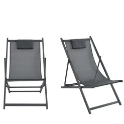 BRISA Lot de 2 chiliennes en aluminium
