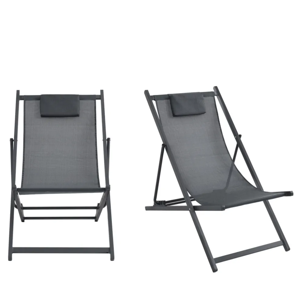 BRISA Lot de 2 chiliennes en aluminium