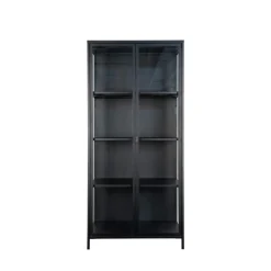 BRISBANE Vaisselier en verre et métal H175cm