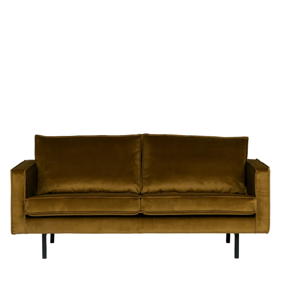 BRONCO Canapé 3 places vintage en velours