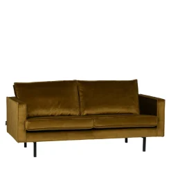 BRONCO Canapé 3 places vintage en velours