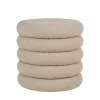 BROOKLYN Pouf coffre rond en tissu bouclette ø44cm