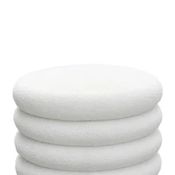 BUBBLE Lot de 2 poufs coffres ronds en tissu bouclette ø47cm