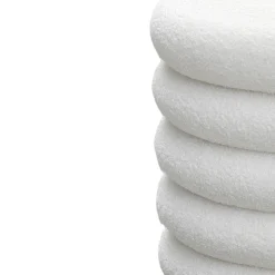 BUBBLE Lot de 2 poufs coffres ronds en tissu bouclette ø47cm