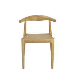 BUNGA Lot de 2 chaises en teck et cannage