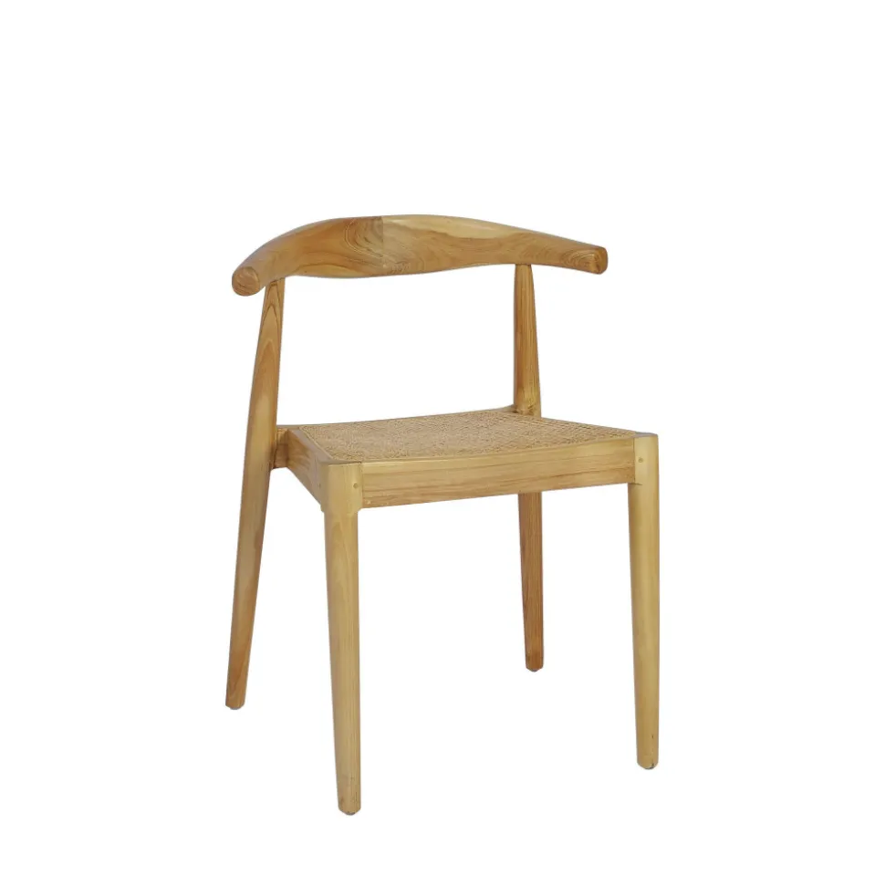 BUNGA Lot de 2 chaises en teck et cannage