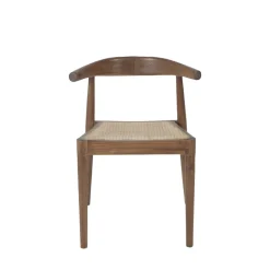 BUNGA Lot de 2 chaises en teck et cannage