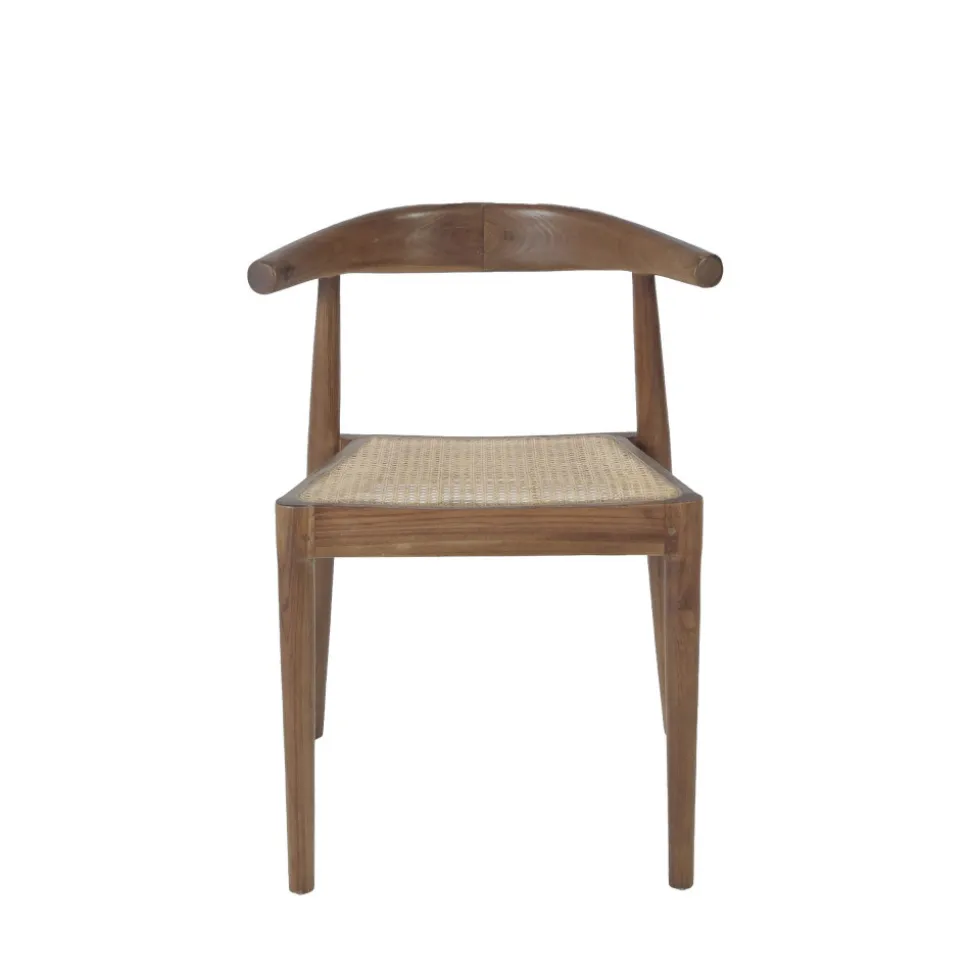 BUNGA Lot de 2 chaises en teck et cannage