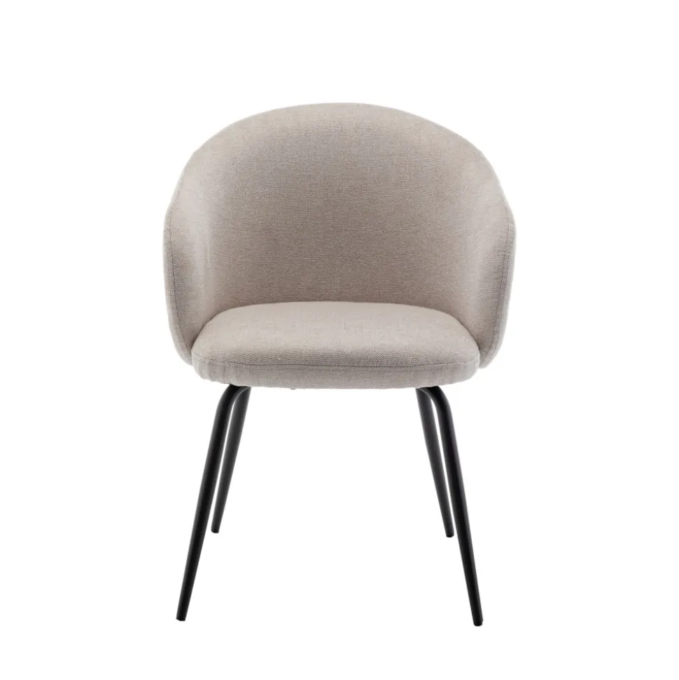CALABRA Lot de 2 fauteuils de table en tissu et métal