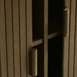 CALLAN Buffet aux portes coulissantes en bois strié L160cm