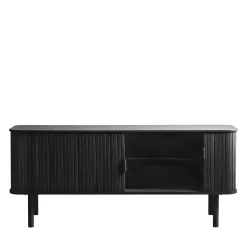 CALLAN Meuble TV aux portes coulissantes en bois strié L160cm
