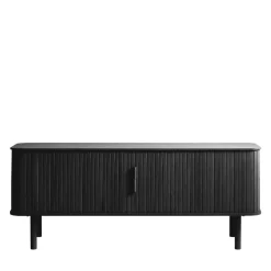 CALLAN Meuble TV aux portes coulissantes en bois strié L160cm