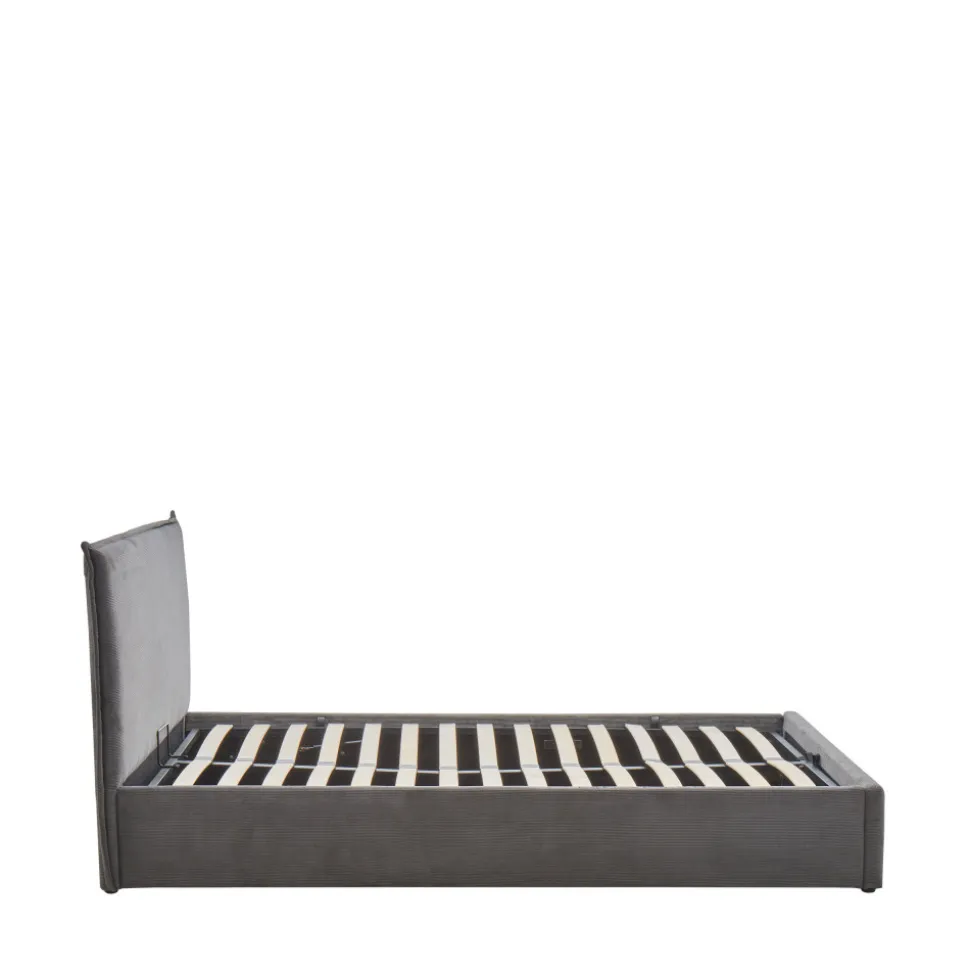 CAMA Lit coffre en velours côtelé 140x190cm