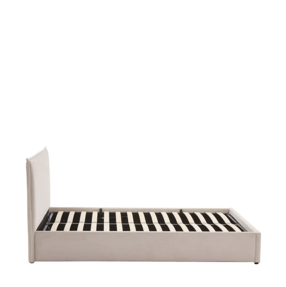 CAMA Lit coffre en velours côtelé 140x190cm