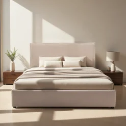 CAMA Lit coffre en velours côtelé 160x200cm