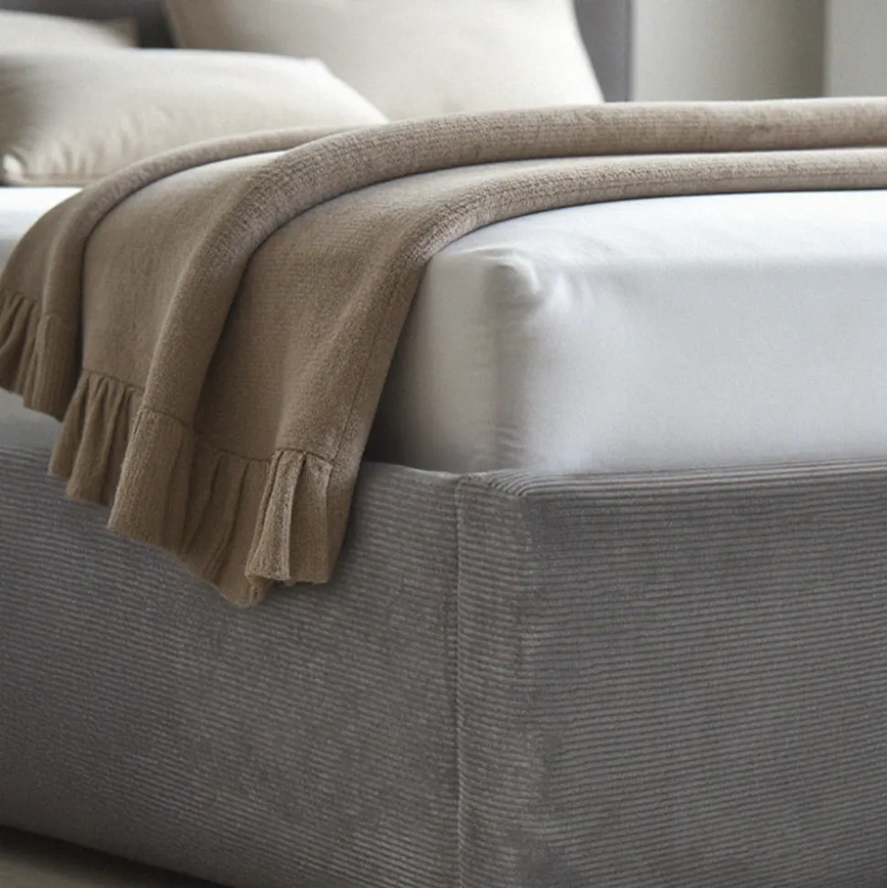 CAMA Lit coffre en velours côtelé 180x200cm