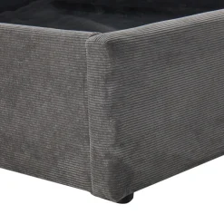 CAMA Lit coffre en velours côtelé 180x200cm
