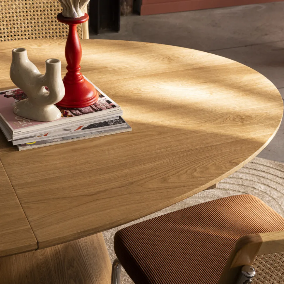 CAMI Table à manger extensible 6 à 8 personnes ovale en bois