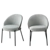CANELAS Lot de 2 chaises en tissu et métal
