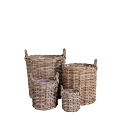 CAOR Lot de 4 paniers en rotin