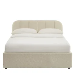 CARMEN Lit coffre en tissu chenille 140x190cm