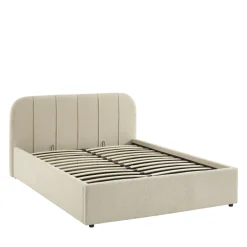 CARMEN Lit coffre en tissu chenille 140x190cm
