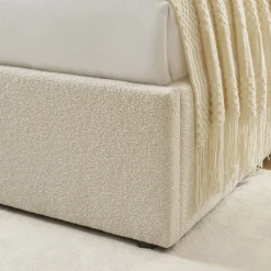 CARMEN Lit coffre en tissu chenille 140x190cm